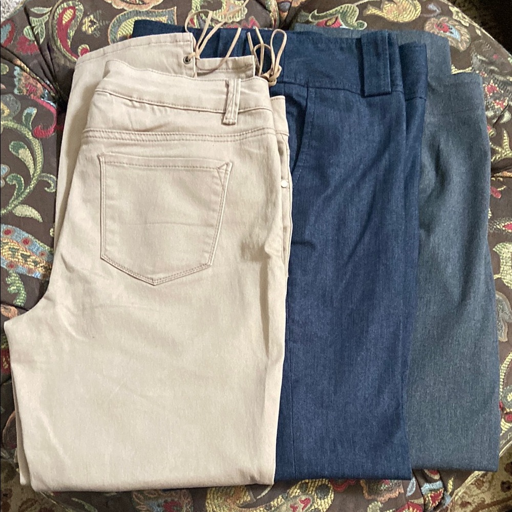 Beige and Blue Denim Jeans Set